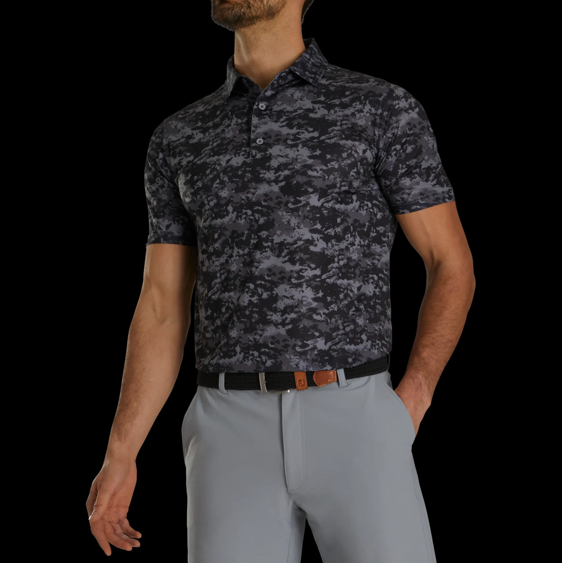 Athletic Fit Cloud Camo Lisle