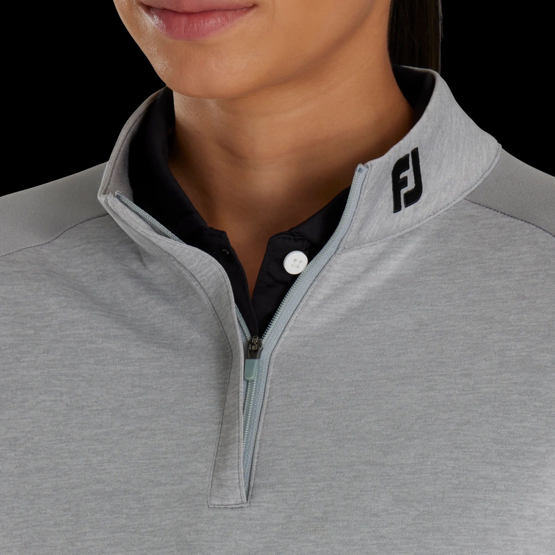 Heather Block Half-Zip Mid-Layer Women - FJ Tour Collar