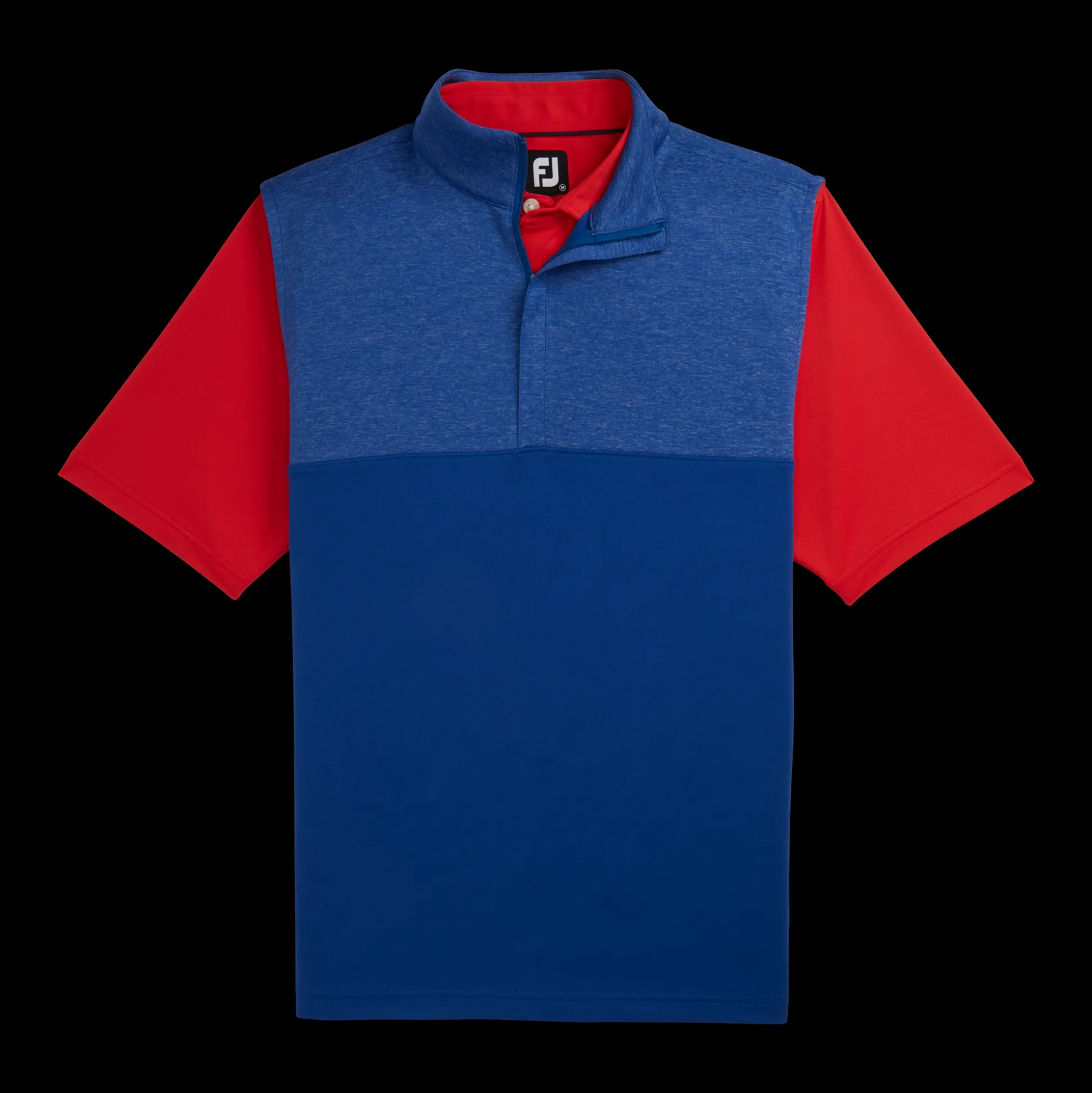 Heather Yoke Half-Zip Vest