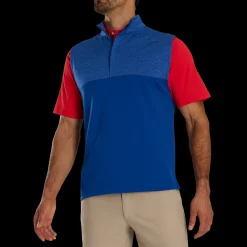 Heather Yoke Half-Zip Vest