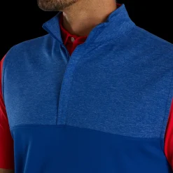 Heather Yoke Half-Zip Vest
