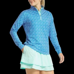 Quarter-Zip Floral Mid-Layer Women