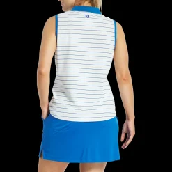 Sleeveless Stripe Open Placket Women